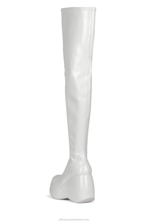 vrouwen Jeffrey Campbell alita-kh wit patent V2LZ784 laarzen van knie tot dij