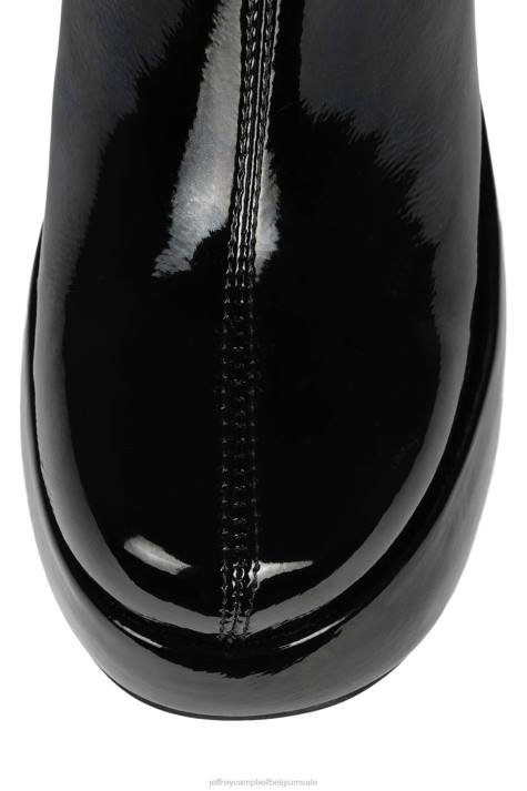 vrouwen Jeffrey Campbell alita-kh zwart gekreukt patent V2LZ783 laarzen van knie tot dij