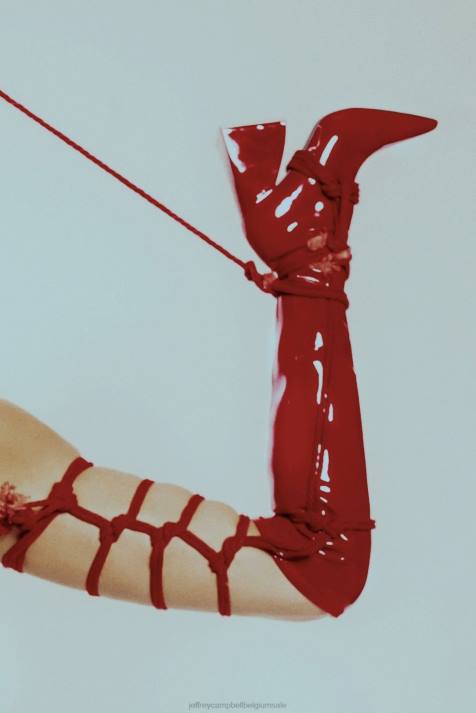 vrouwen Jeffrey Campbell appelleert rood patent V2LZ816 laarzen van knie tot dij