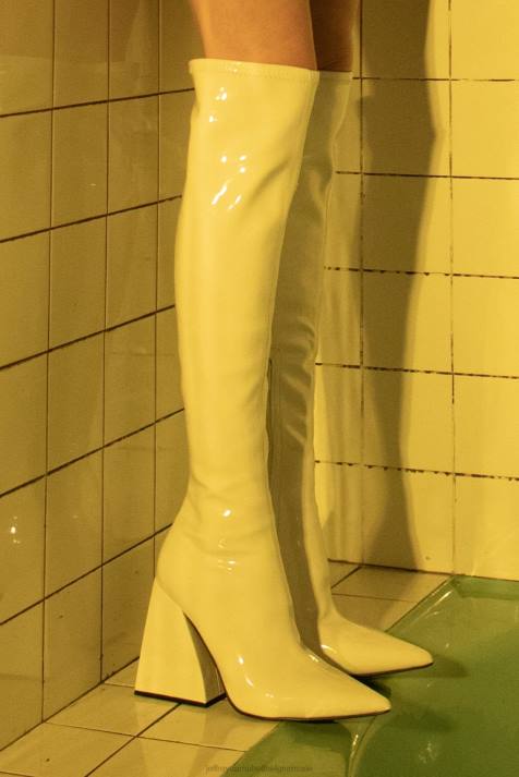 vrouwen Jeffrey Campbell appelleert wit patent V2LZ815 laarzen van knie tot dij