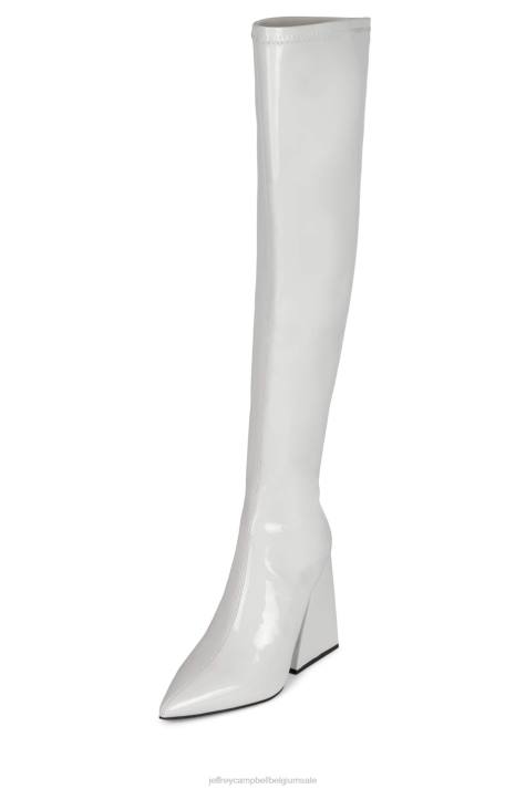 vrouwen Jeffrey Campbell appelleert wit patent V2LZ815 laarzen van knie tot dij