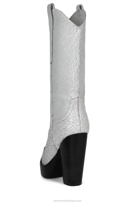 vrouwen Jeffrey Campbell bad2dabone wit bedroefd V2LZ854 laarzen van knie tot dij