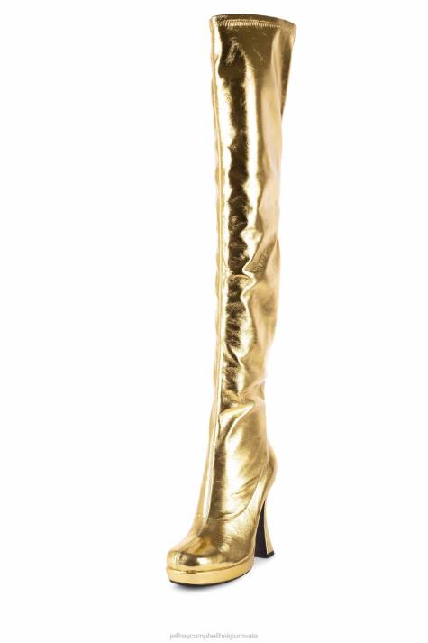 vrouwen Jeffrey Campbell bel-air-ok goud V2LZ732 laarzen van knie tot dij