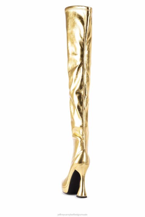 vrouwen Jeffrey Campbell bel-air-ok goud V2LZ732 laarzen van knie tot dij