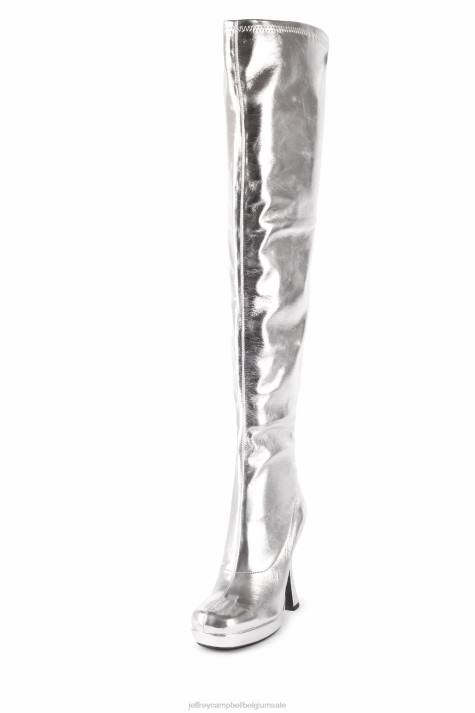 vrouwen Jeffrey Campbell bel-air-ok zilver V2LZ733 laarzen van knie tot dij