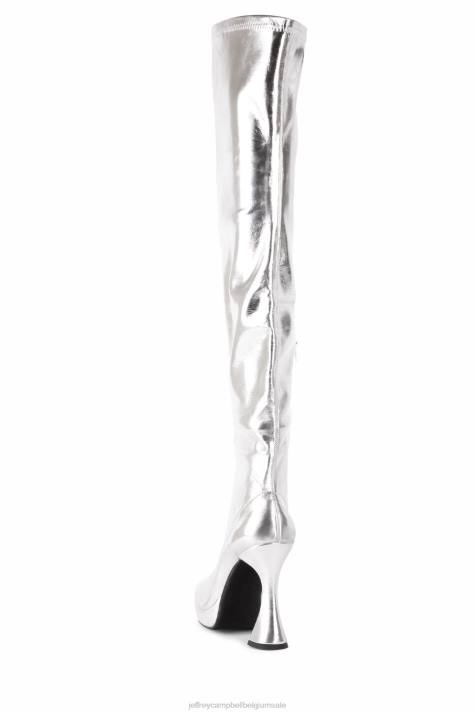vrouwen Jeffrey Campbell bel-air-ok zilver V2LZ733 laarzen van knie tot dij