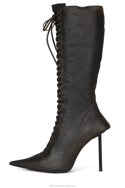 vrouwen Jeffrey Campbell boeien bruin bedroefd V2LZ674 laarzen van knie tot dij