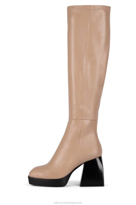 vrouwen Jeffrey Campbell dauphin beige V2LZ808 laarzen van knie tot dij