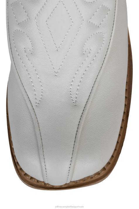 vrouwen Jeffrey Campbell deadwrng-h witte natuurlijke Poolse stapel V2LZ858 laarzen van knie tot dij