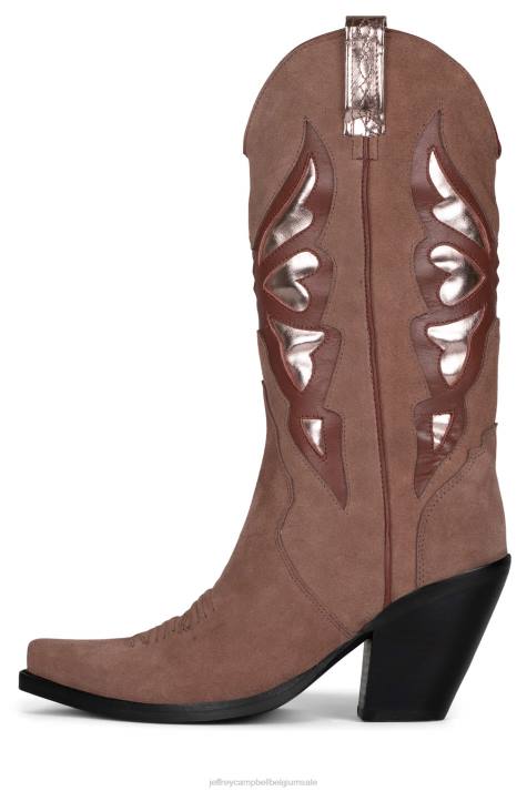 vrouwen Jeffrey Campbell fladderend blush suède roze metallic V2LZ777 laarzen van knie tot dij