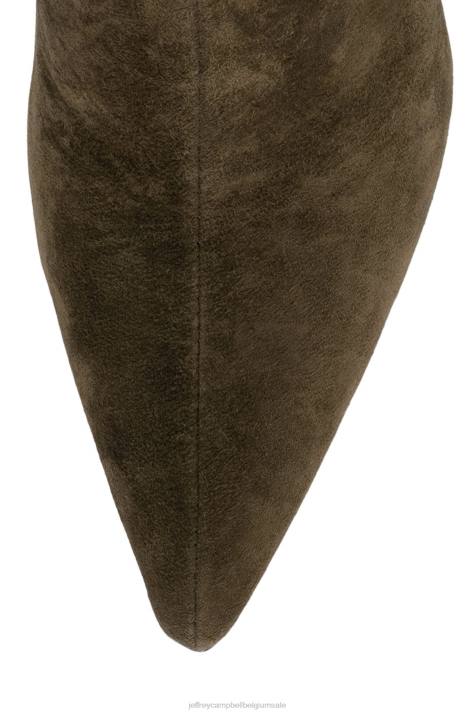 vrouwen Jeffrey Campbell galopperen kaki suède V2LZ827 laarzen van knie tot dij