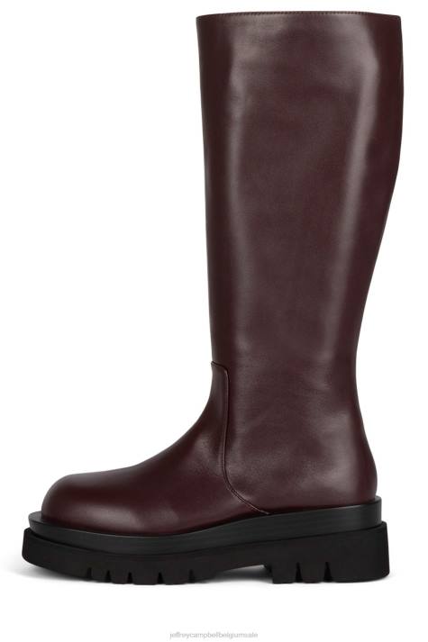 vrouwen Jeffrey Campbell getankt-kh aubergine V2LZ804 laarzen van knie tot dij