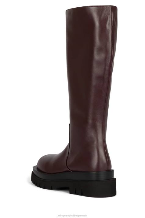 vrouwen Jeffrey Campbell getankt-kh aubergine V2LZ804 laarzen van knie tot dij