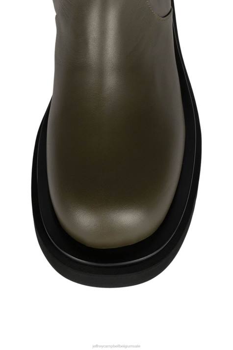 vrouwen Jeffrey Campbell getankt-kh donkergroen V2LZ805 laarzen van knie tot dij