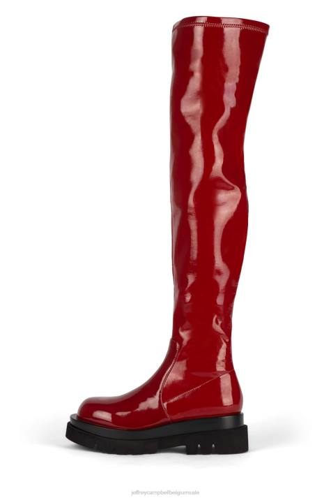 vrouwen Jeffrey Campbell getankt-ok roest patent V2LZ813 laarzen van knie tot dij