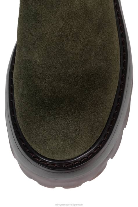 vrouwen Jeffrey Campbell goed gevoel donkergroen suède multi V2LZ748 laarzen van knie tot dij