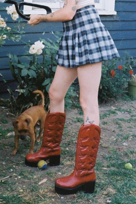 vrouwen Jeffrey Campbell honky-tonk rood V2LZ671 laarzen van knie tot dij