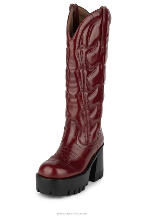 vrouwen Jeffrey Campbell honky-tonk rood V2LZ671 laarzen van knie tot dij