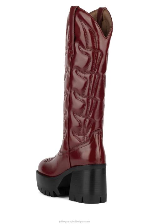 vrouwen Jeffrey Campbell honky-tonk rood V2LZ671 laarzen van knie tot dij