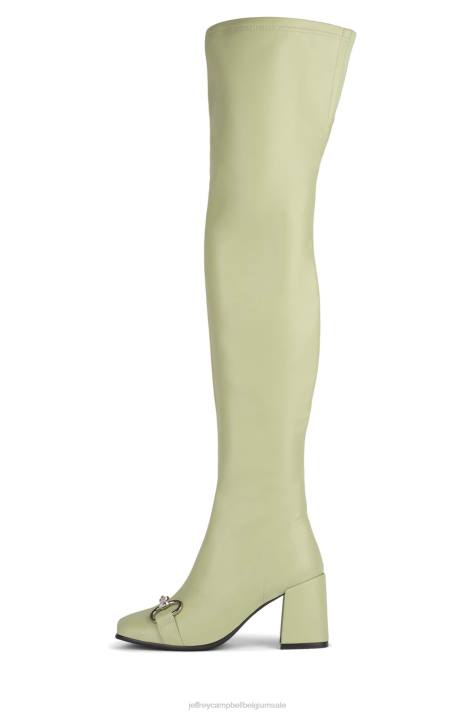 vrouwen Jeffrey Campbell hotlava-bt mint zilver V2LZ722 laarzen van knie tot dij