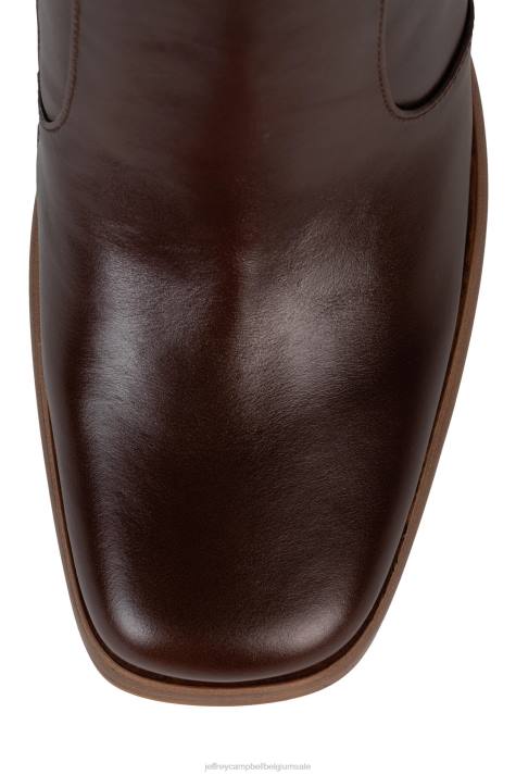 vrouwen Jeffrey Campbell iggie bruin V2LZ683 laarzen van knie tot dij