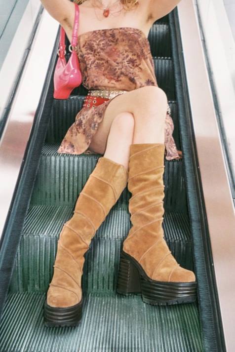 vrouwen Jeffrey Campbell kersentaart bruin geolied suède V2LZ864 laarzen van knie tot dij