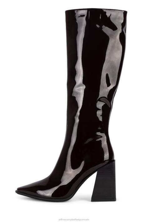 vrouwen Jeffrey Campbell lasiren-kh bruin patent V2LZ726 laarzen van knie tot dij