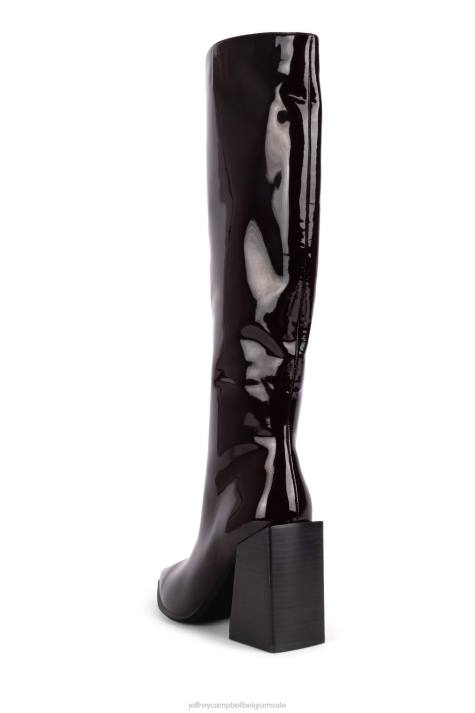 vrouwen Jeffrey Campbell lasiren-kh bruin patent V2LZ726 laarzen van knie tot dij