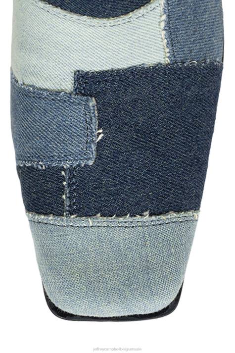 vrouwen Jeffrey Campbell lichtsnelheid denim multi V2LZ781 laarzen van knie tot dij