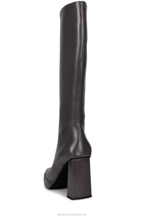 vrouwen Jeffrey Campbell maximaal-2 grijs glanzend V2LZ839 laarzen van knie tot dij