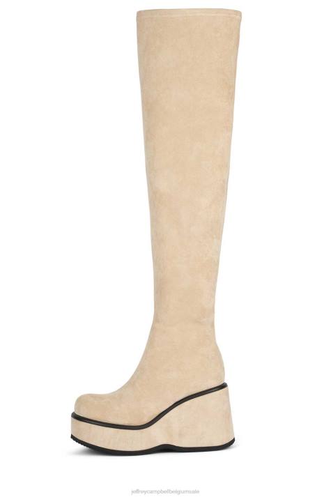 vrouwen Jeffrey Campbell millennia-k taupe suède V2LZ795 laarzen van knie tot dij