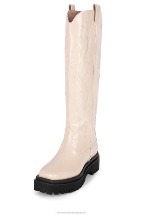 vrouwen Jeffrey Campbell nacht rit ivoren doos V2LZ887 laarzen van knie tot dij