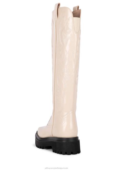 vrouwen Jeffrey Campbell nacht rit ivoren doos V2LZ887 laarzen van knie tot dij