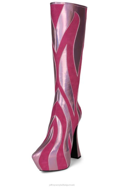 vrouwen Jeffrey Campbell ongetemd fuchsia suède fuchsia multi V2LZ849 laarzen van knie tot dij