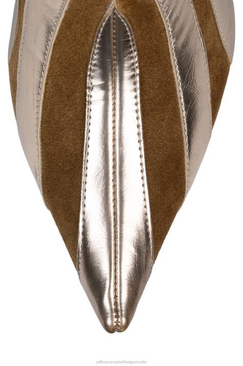 vrouwen Jeffrey Campbell ongetemd lichtbruin suède roségoud V2LZ848 laarzen van knie tot dij