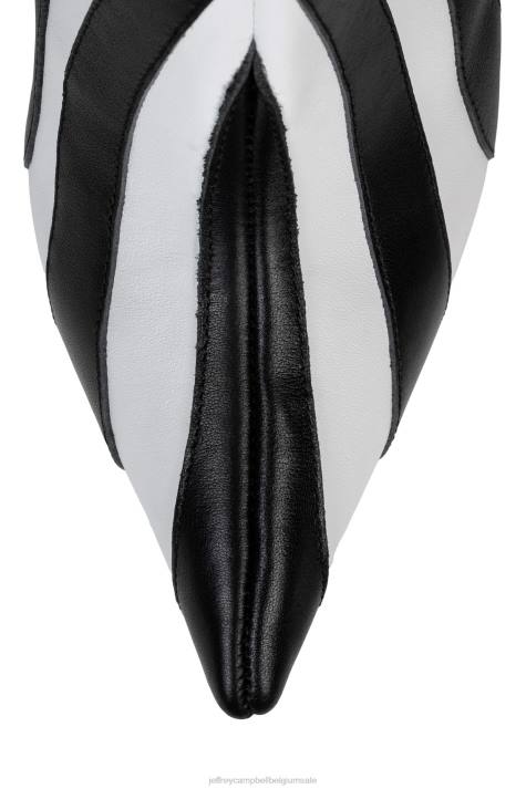 vrouwen Jeffrey Campbell ongetemd zwart witte zebra V2LZ851 laarzen van knie tot dij