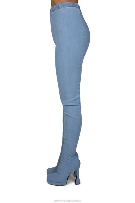 vrouwen Jeffrey Campbell pantalons blauw spijkerstof V2LZ717 laarzen van knie tot dij