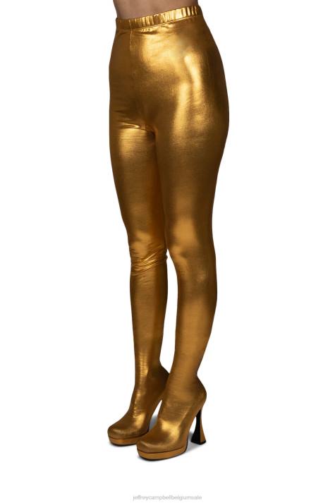 vrouwen Jeffrey Campbell pantalons goud metaalachtig V2LZ831 laarzen van knie tot dij