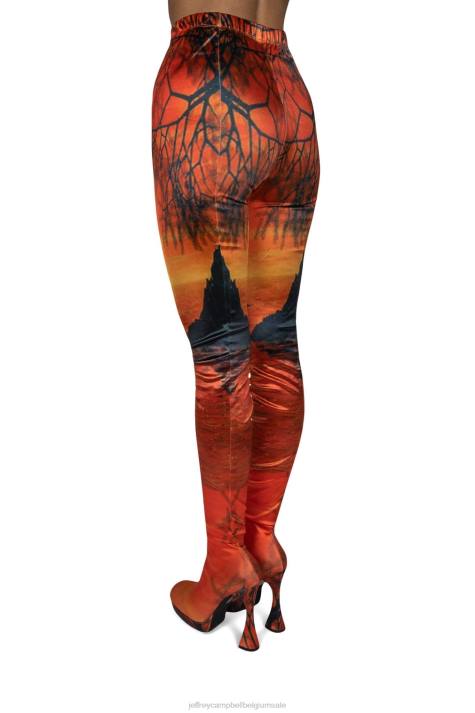 vrouwen Jeffrey Campbell pantalons oranje zonsondergang V2LZ885 laarzen van knie tot dij