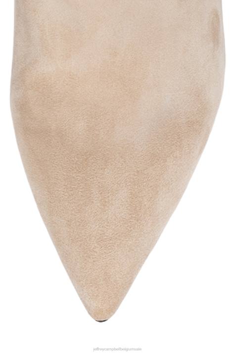 vrouwen Jeffrey Campbell pijler-hoi ivoor stretch suède V2LZ871 laarzen van knie tot dij