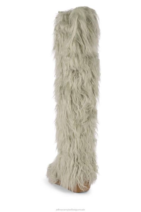 vrouwen Jeffrey Campbell pluizig-oké munt V2LZ837 laarzen van knie tot dij