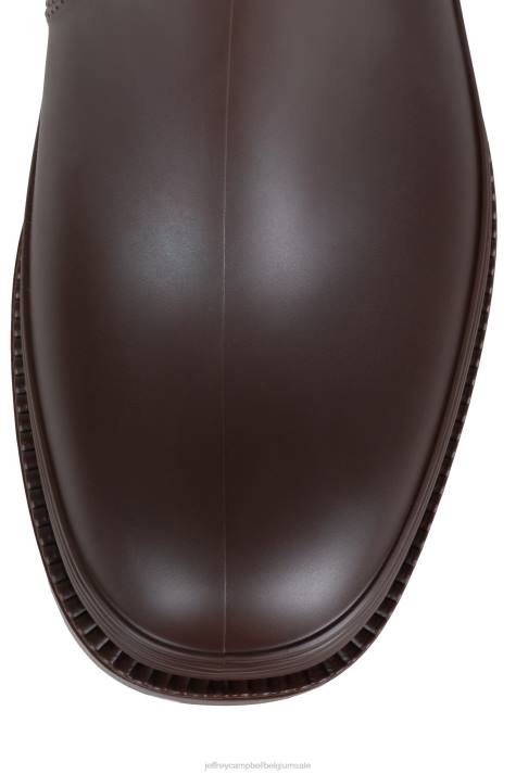 vrouwen Jeffrey Campbell regenbui bruin mat V2LZ835 laarzen van knie tot dij