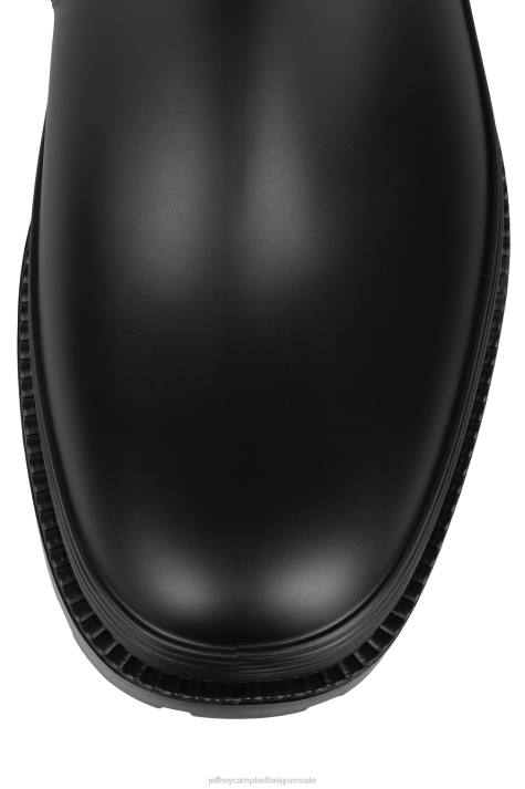 vrouwen Jeffrey Campbell regenbui zwart mat V2LZ833 laarzen van knie tot dij