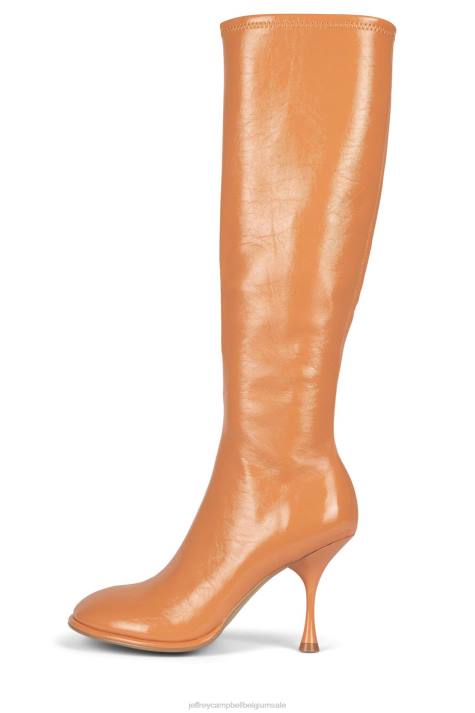 vrouwen Jeffrey Campbell schuine-k donker natuurlijk gekreukt patent V2LZ718 laarzen van knie tot dij