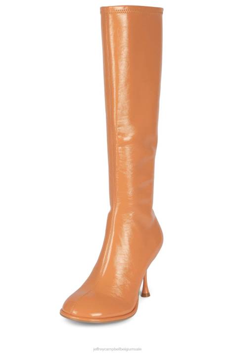 vrouwen Jeffrey Campbell schuine-k donker natuurlijk gekreukt patent V2LZ718 laarzen van knie tot dij