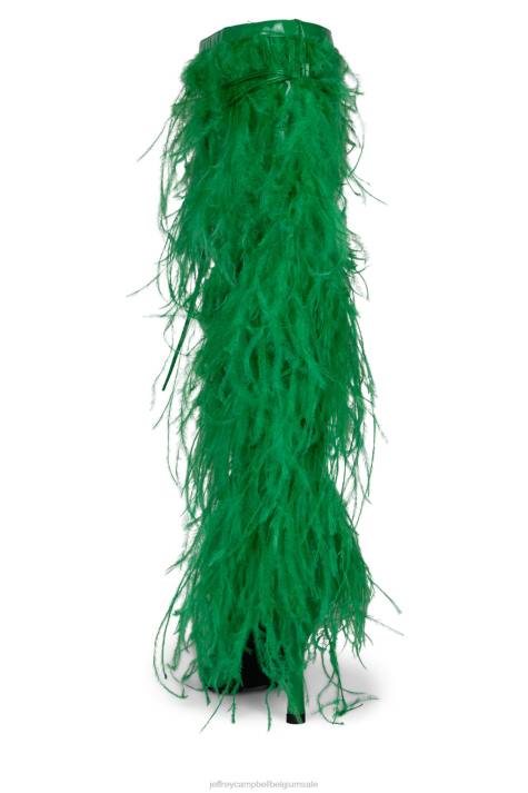 vrouwen Jeffrey Campbell shake-ya groene patentcombinatie V2LZ792 laarzen van knie tot dij