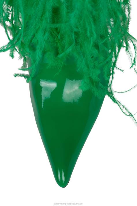 vrouwen Jeffrey Campbell shake-ya groene patentcombinatie V2LZ792 laarzen van knie tot dij