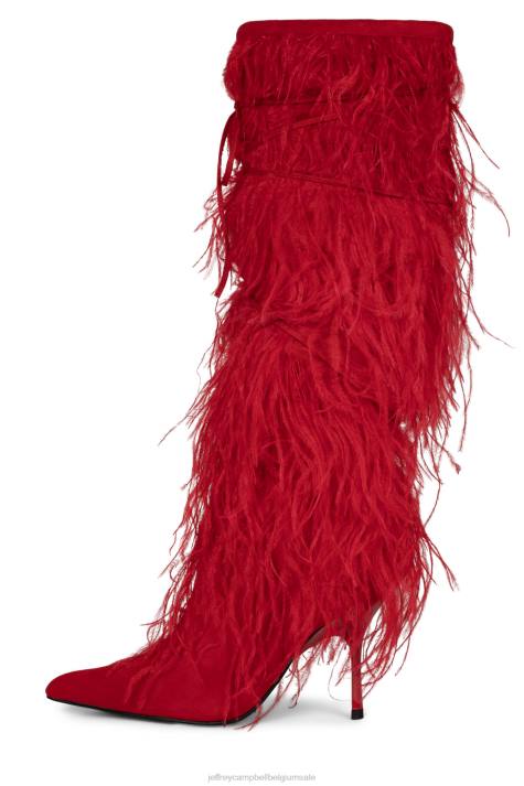 vrouwen Jeffrey Campbell shake-ya rood V2LZ793 laarzen van knie tot dij