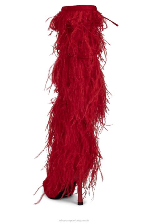 vrouwen Jeffrey Campbell shake-ya rood V2LZ793 laarzen van knie tot dij