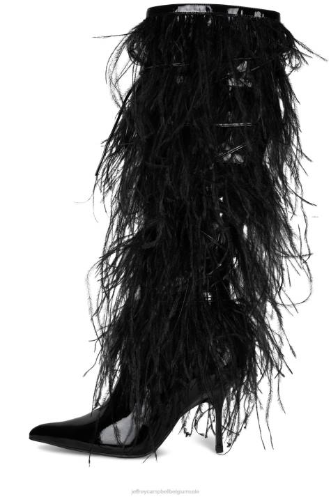 vrouwen Jeffrey Campbell shake-ya zwart lak multi V2LZ794 laarzen van knie tot dij